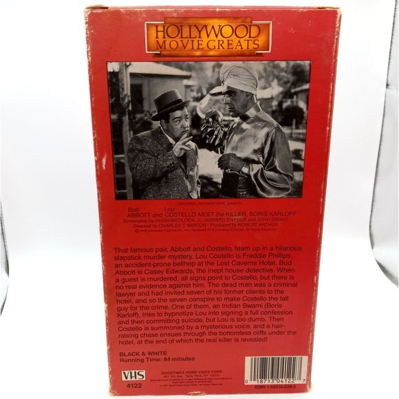 Abbot And Costello Meet The Killer Boris Karloff VHS Movie Vintage Media - Picture 11 of 14